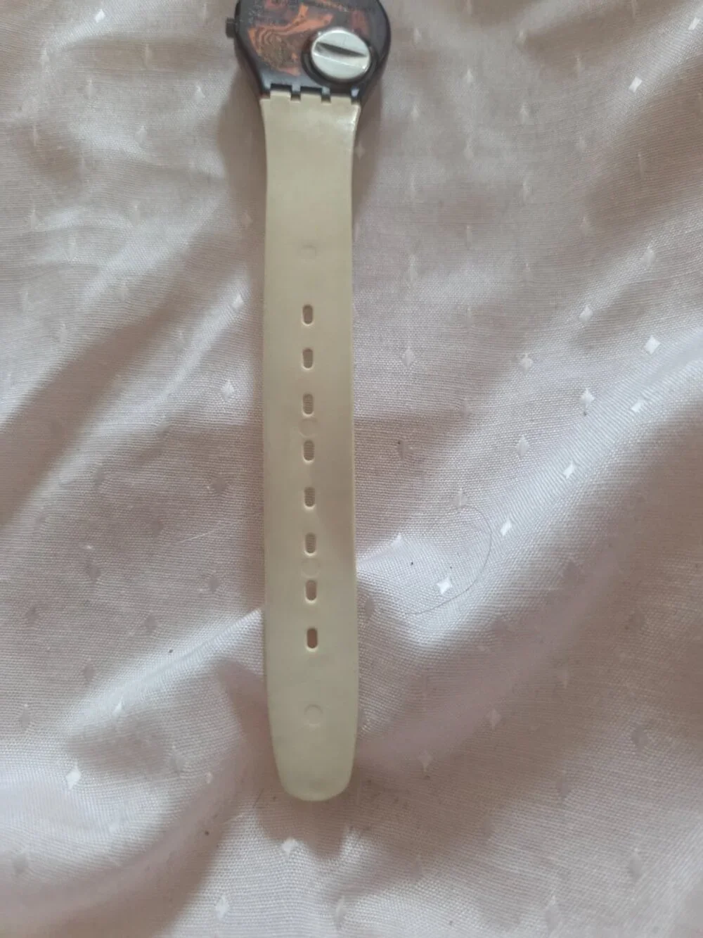 SWATCH Borgo Nuovo ivory color bands and brown face. 1993 Great shape no case